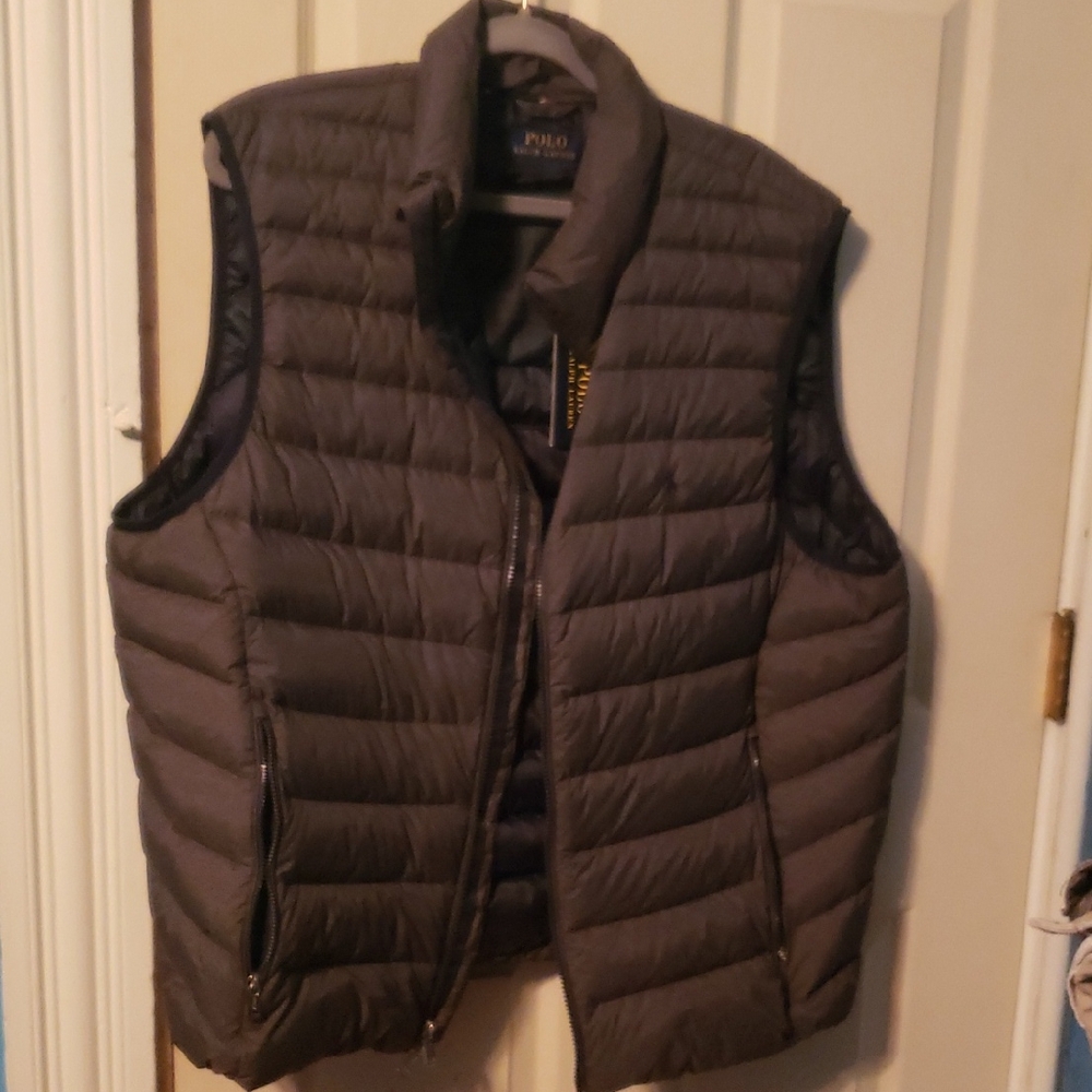 Polo by Ralph Lauren Men's Dark Gray Quilted Vest